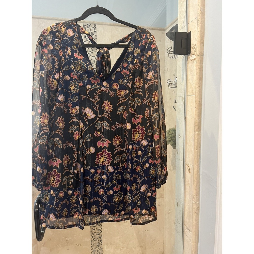 BCBGENERATION Pink Metallic Babydoll Dress Tunic S ASian Glam Floral